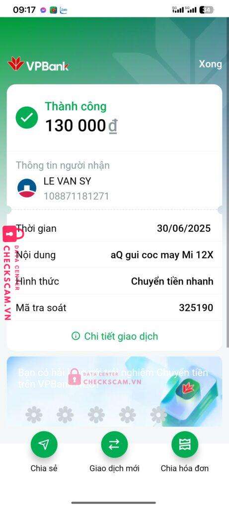 108871181271 LE VAN SY Vietinbank bị cảnh báo lừa đảo scam