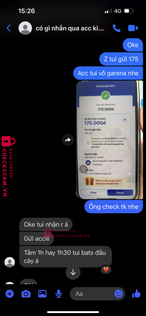 108879994590 NGUYEN THI TRANG Vietinbank bị cảnh báo lừa đảo scam
