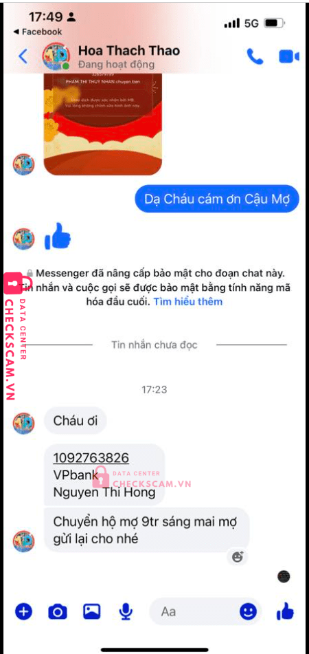 1092763826 Nguyen Thi Hong VP BANK bị cảnh báo lừa đảo scam