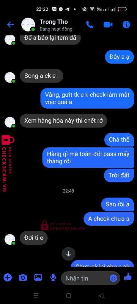 109876370022 NGUYEN TRONG THO MB bị cảnh báo lừa đảo scam