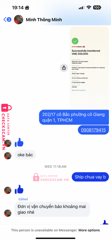 109878174987 NGUYEN THI KIEU OANH Vietinbank bị cảnh báo lừa đảo scam