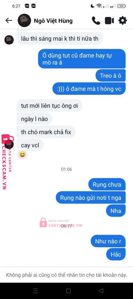 1099999945678 NGO VIET HUNG MB bị cảnh báo lừa đảo scam