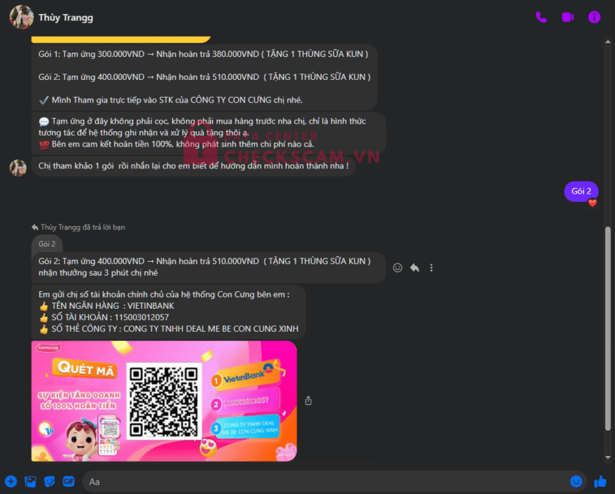 115003012057 Deal Me Be Con Cung Xinh Vietinbank bị cảnh báo lừa đảo scam