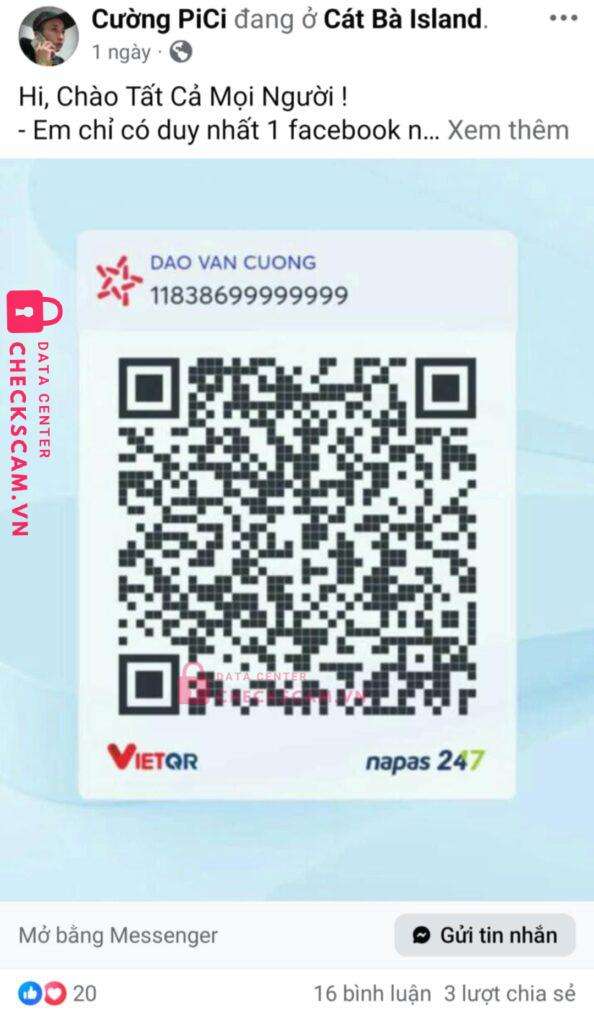 11838699999999 DAO VAN CUONG MB bị cảnh báo lừa đảo scam