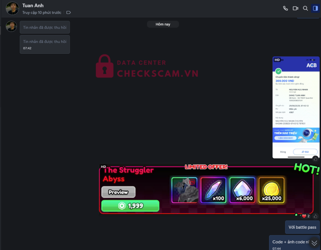 13062008631541 Dang Tuan Anh MB bị cảnh báo lừa đảo scam