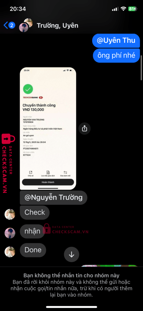 131019904 Nguyen Van Truong VIB bị cảnh báo lừa đảo scam