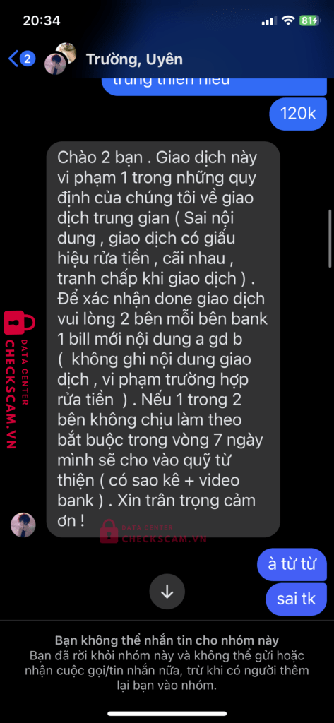 131019904 Nguyen Van Truong VIB bị cảnh báo lừa đảo scam