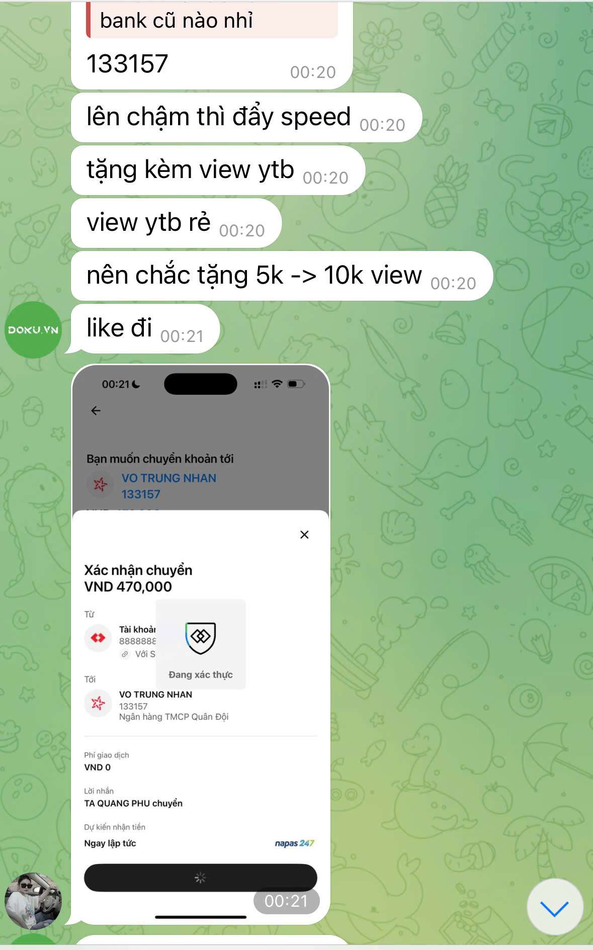 133157 VO TRUNG NHAN MB bị cảnh báo lừa đảo scam