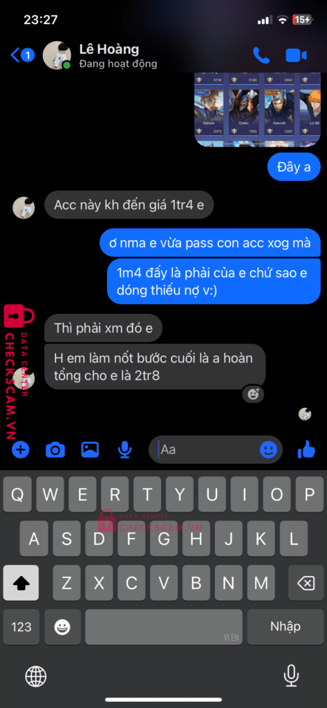 135089999 LE HOANG MB BANK bị cảnh báo lừa đảo scam