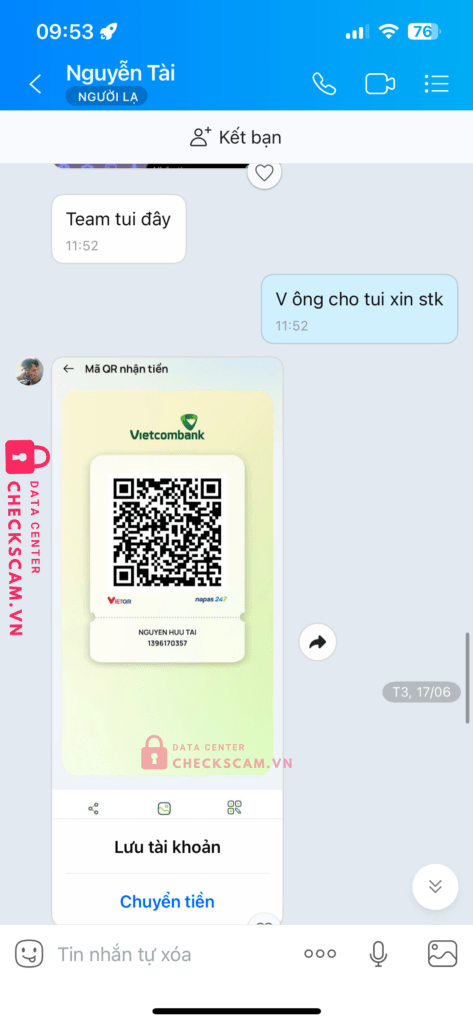 1396170357 NGUYEN HUU TAI VCB bị cảnh báo lừa đảo scam