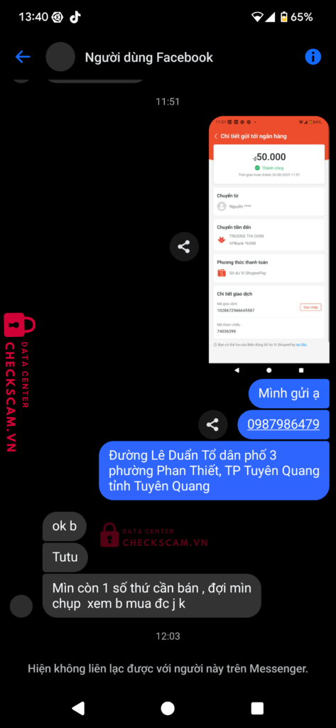 150026598 Truong Thi Chin VP BANK bị cảnh báo lừa đảo scam