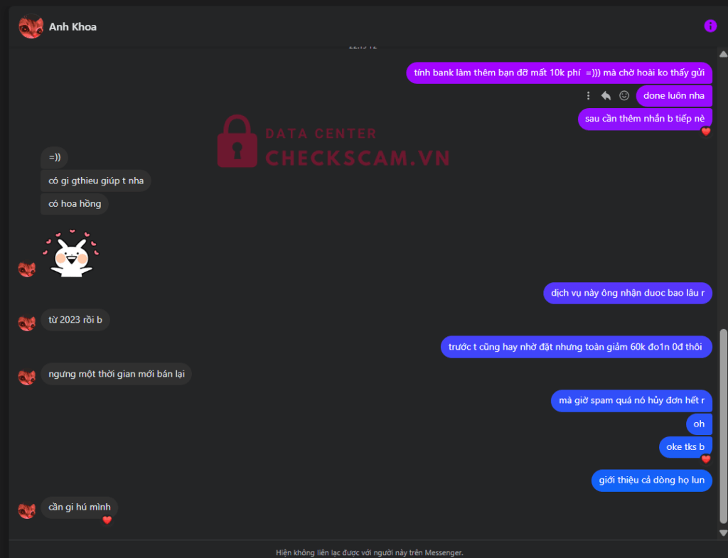 159704070134763 NGUYEN MONG THUONG HD BANK bị cảnh báo lừa đảo scam