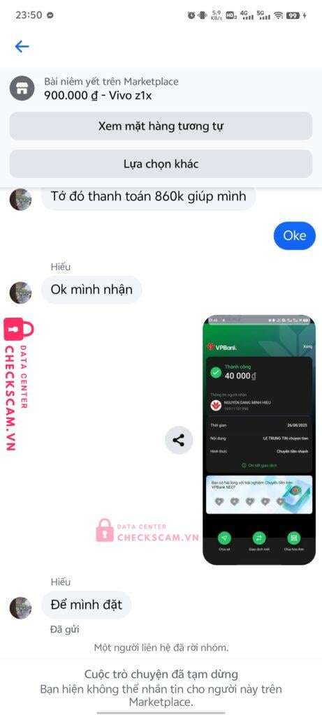 16911101998 Nguyen Dang Minh Hieu VP BANK bị cảnh báo lừa đảo scam