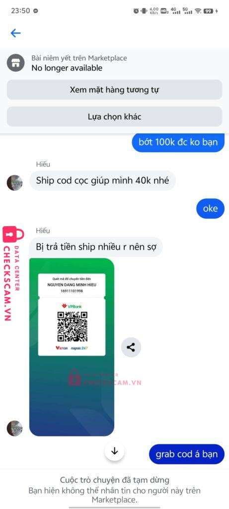 16911101998 Nguyen Dang Minh Hieu VP BANK bị cảnh báo lừa đảo scam
