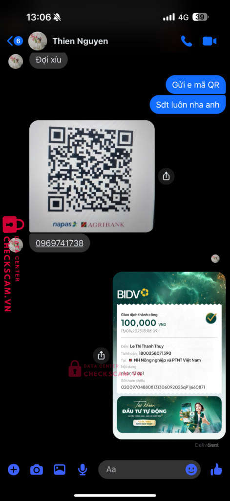 1800258071390 LE THI THANH THUY Agribank bị cảnh báo lừa đảo scam