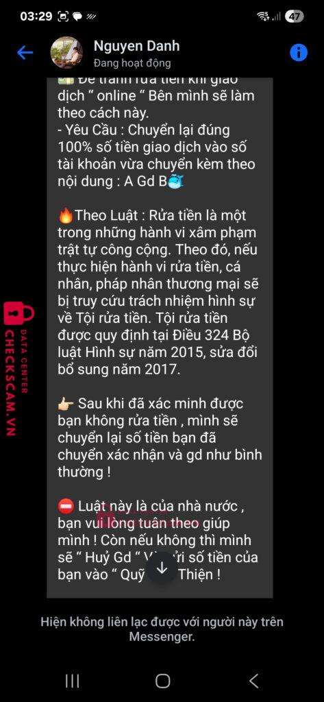 18062001806200 NGUYEN NGOC DANH MB bị cảnh báo lừa đảo scam