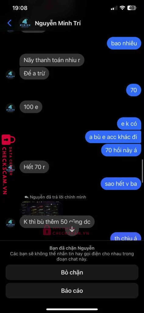 190004871921 DUONG THI CUONG NCB bị cảnh báo lừa đảo scam