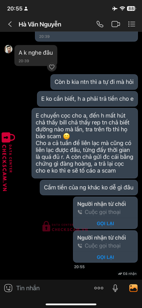 19033739875011 NGUYEN VAN HA Techcombank bị cảnh báo lừa đảo scam