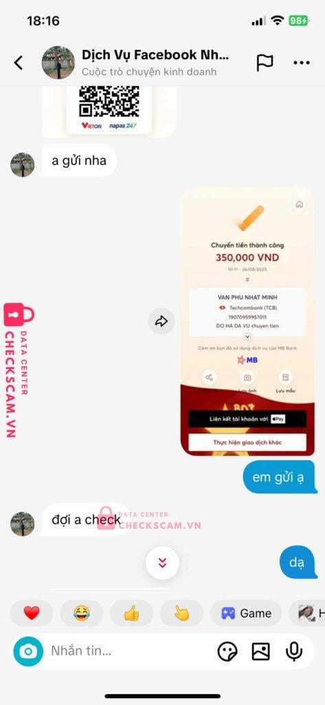 19070959957011 Van Phu Nhat Minh Techcombank bị cảnh báo lừa đảo scam