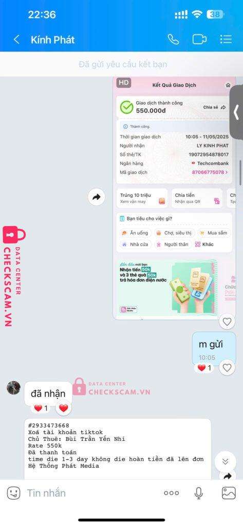 19072954878017 Ly Kinh Phat Techcombank bị cảnh báo lừa đảo scam