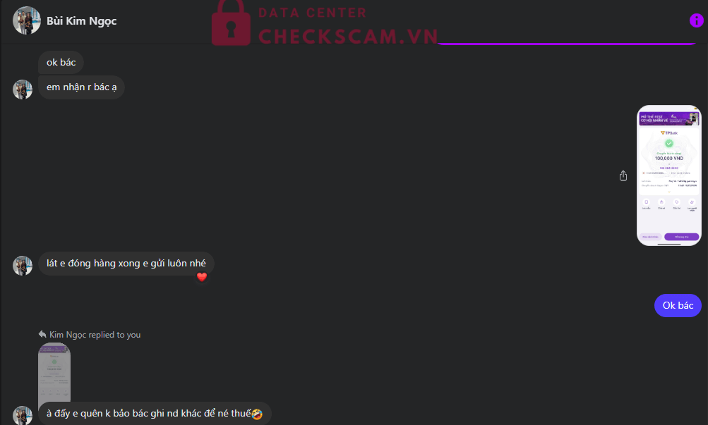 19073610015016 BUI KIM NGOC Techcombank bị cảnh báo lừa đảo scam