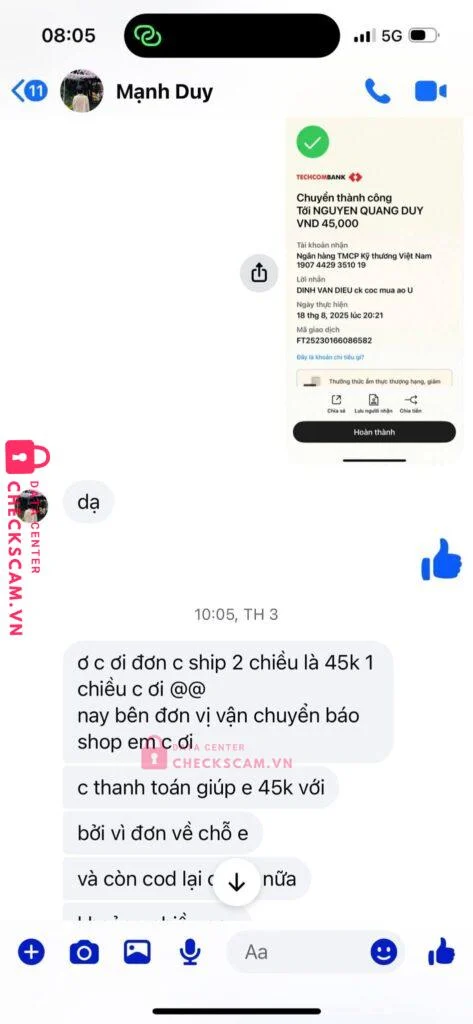 19074429351019 Nguyen Quang Duy Techcombank bị cảnh báo lừa đảo scam