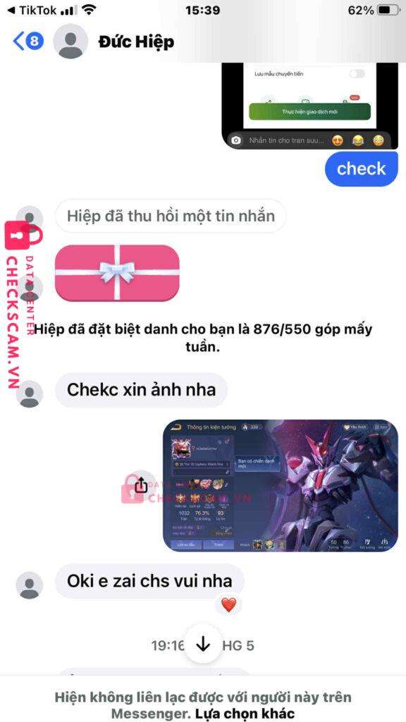 0395420158 Le Duc Hiep MB bị cảnh báo lừa đảo scam