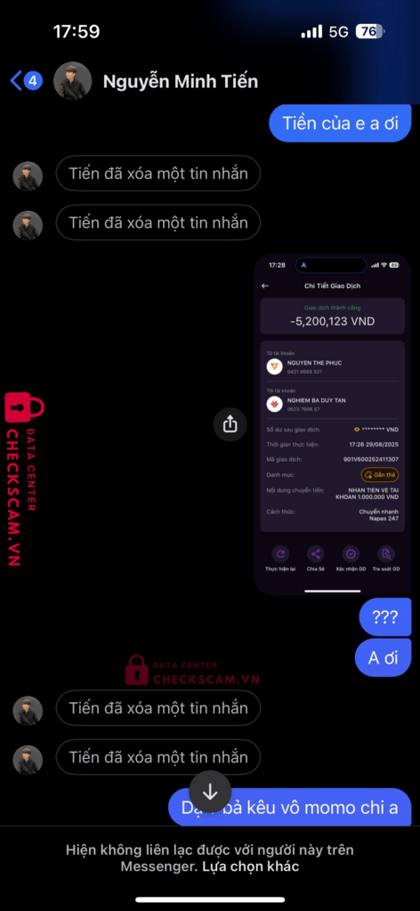 0523799657 Nghiem Ba Duy Tan VP BANK bị cảnh báo lừa đảo scam