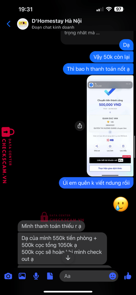 080610321 Quan Duc Van VIB bị cảnh báo lừa đảo scam