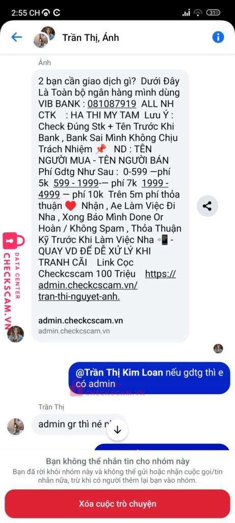081087919 Ha Thi My Tam VIB bị cảnh báo lừa đảo scam
