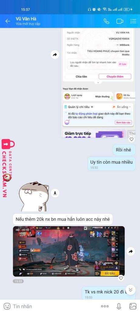 0879500109 Vu Van Ha MB bị cảnh báo lừa đảo scam