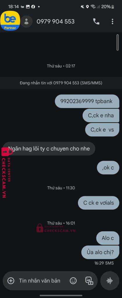 0979904553 bị cảnh báo lừa đảo scam