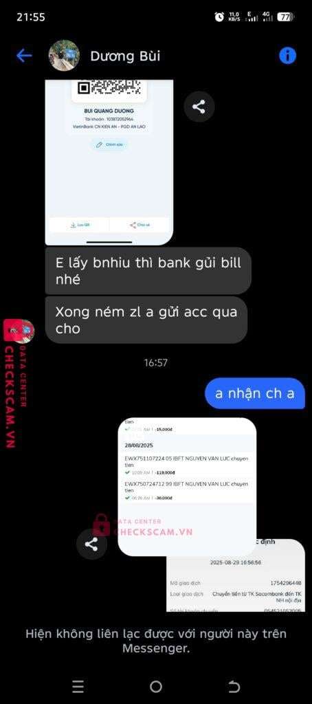 103872052964 Bui Quang Duong Vietinbank bị cảnh báo lừa đảo scam