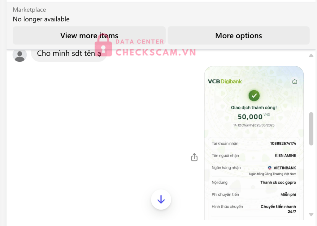 108882674174 Kien Amine Vietinbank bị cảnh báo lừa đảo scam