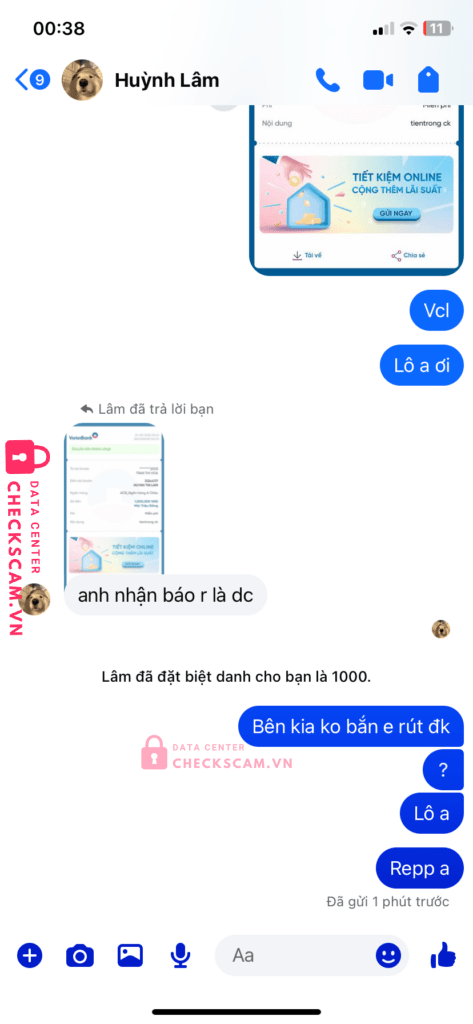 31244177 Huynh Thi Lam ACB bị cảnh báo lừa đảo scam