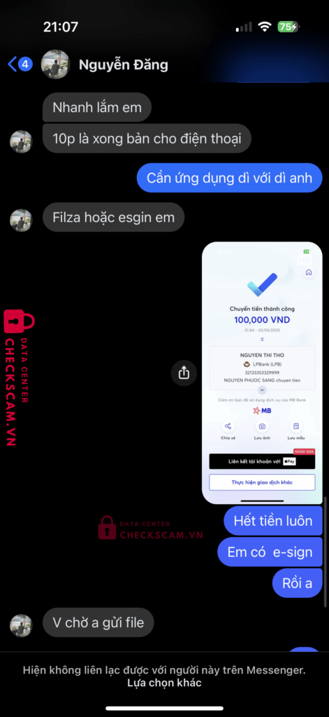 32133353329999 Nguyen Thi Tho LP Bank bị cảnh báo lừa đảo scam