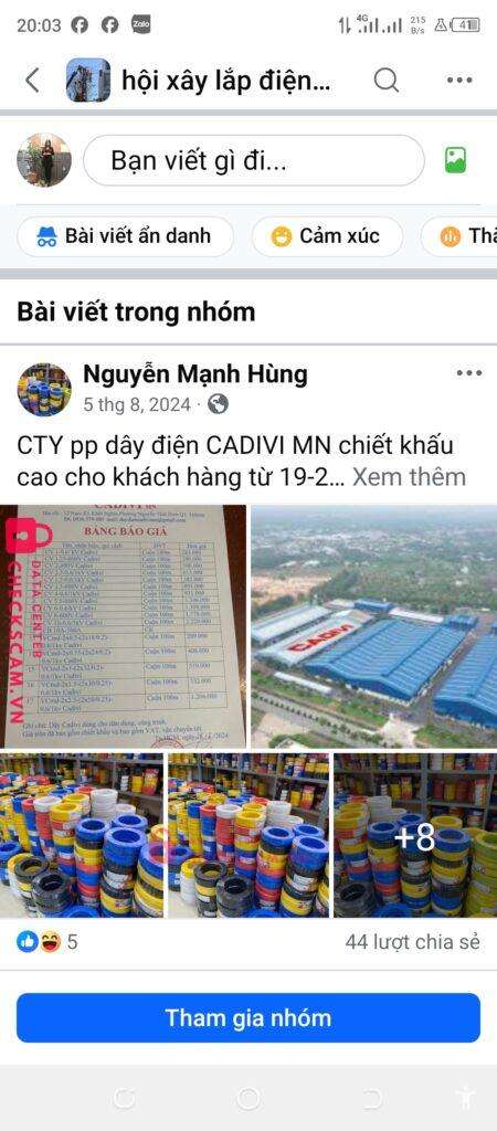552559668 Xnk Day Dien Cadivi Mn MB bị cảnh báo lừa đảo scam