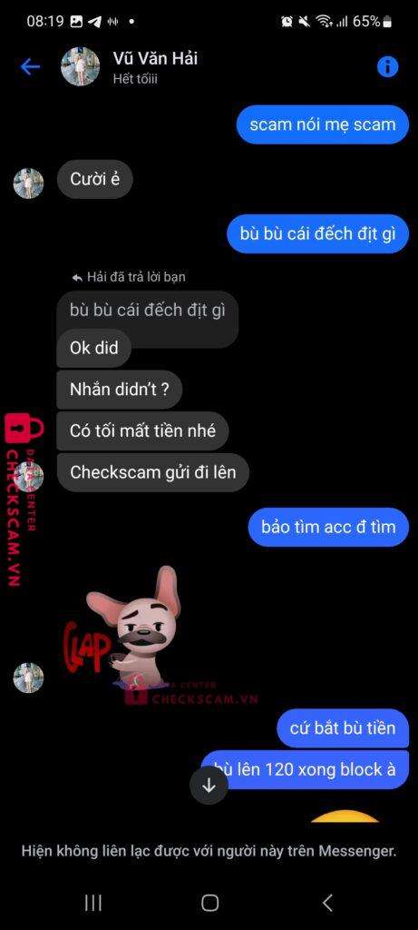 55341081962005 Vu Van Hai Techcombank bị cảnh báo lừa đảo scam