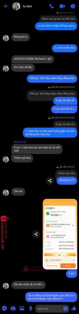 6076323102006 Vu Thi Ngoc Huyen MB bị cảnh báo lừa đảo scam