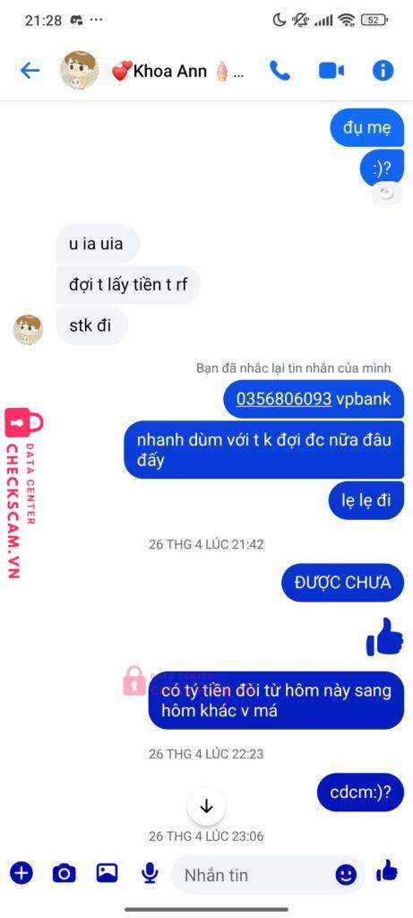 977677 Duong Chan Hung MB bị cảnh báo lừa đảo scam