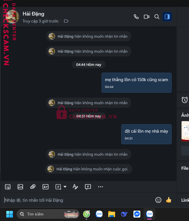 99MM23310M72862678 Nguyen Hai Dang BV BANK bị cảnh báo lừa đảo scam