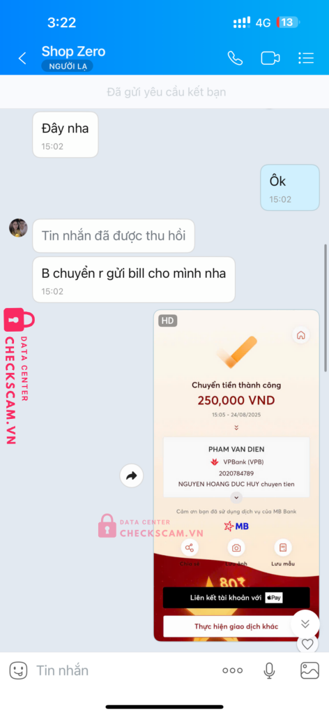 2020784789 Pham Van Dien VP BANK bị cảnh báo lừa đảo scam