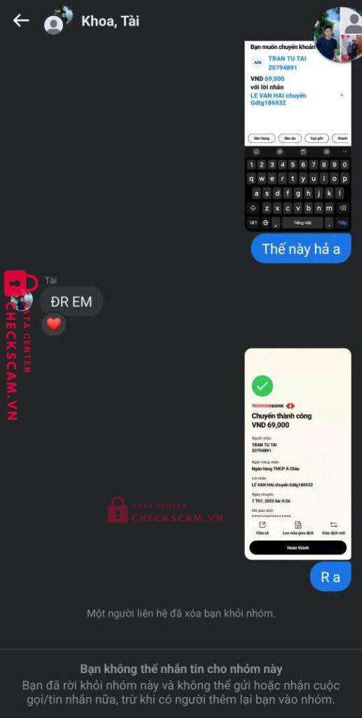 20794891 TRAN TU TAI ACB bị cảnh báo lừa đảo scam