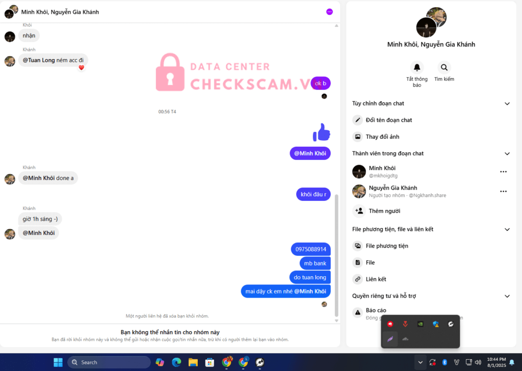 208281128 TRAN MINH KHOI MB BANK bị cảnh báo lừa đảo scam