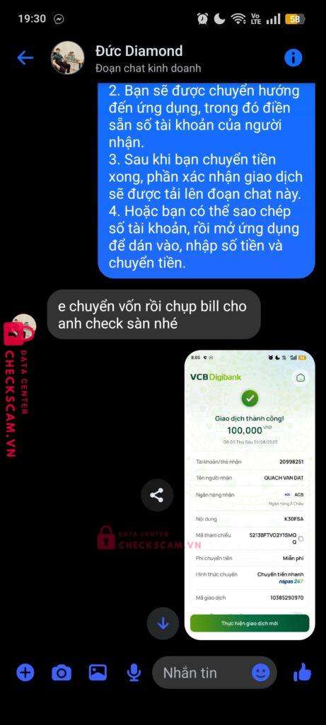 20998251 QUACH VAN DAT ACB bị cảnh báo lừa đảo scam