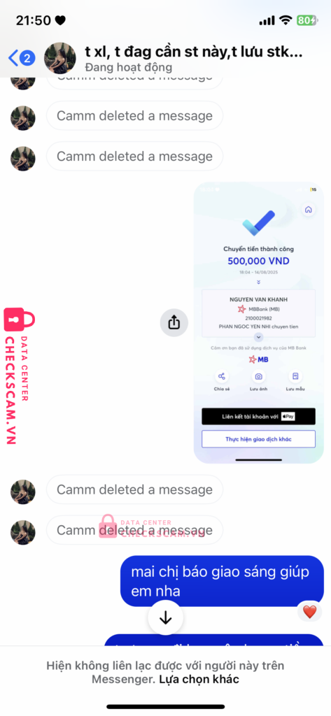 2100021982 NGUYEN VAN KHANH MB bị cảnh báo lừa đảo scam