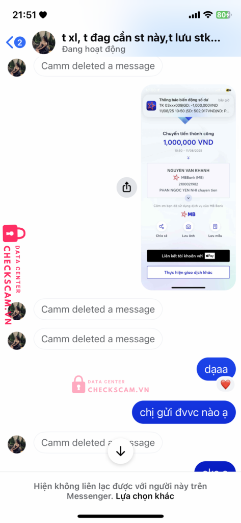 2100021982 NGUYEN VAN KHANH MB bị cảnh báo lừa đảo scam