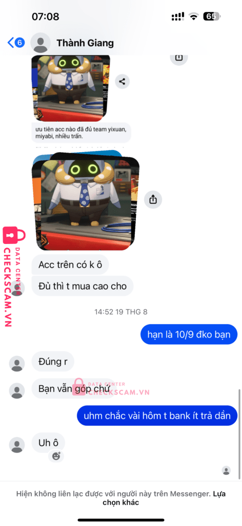 2153562771 Nong Van Giang BIDV bị cảnh báo lừa đảo scam