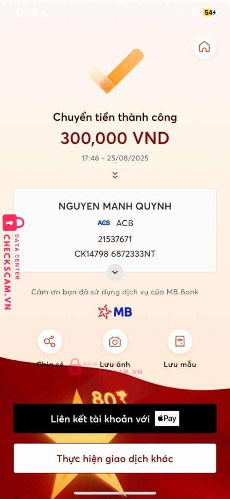 21537671 Nguyen Manh Quynh ACB bị cảnh báo lừa đảo scam