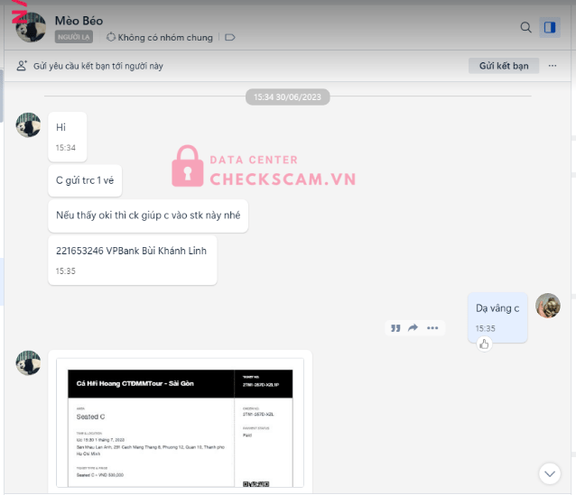 221653246 Bui Khanh Linh VP BANK bị cảnh báo lừa đảo scam